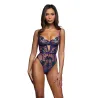 Electric Shimmer Metallic Lace and Satin Teddy