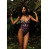 Electric Shimmer Metallic Lace and Satin Teddy