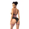 Pride Rainbow One-Shoulder Top, Garter Belt and Panty Set
