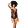 Floral Fishnet Bodysuit in Black