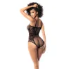 Floral Fishnet Bodysuit in Black