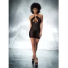 Shadow Stripe Halter Underwire Babydoll with G-String