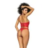 Wet Look Babydoll with Lace-Up Bustier and Removable Skirt
