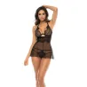 Eyelash Lace Longline Underwire Bra Set with Detachable Mesh Skirt and Thong