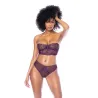 Floral Lace Underwire Bustier and High-Waist Thong Set