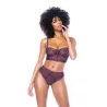 Floral Lace Underwire Bustier and High-Waist Thong Set