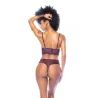 Floral Lace Underwire Bustier and High-Waist Thong Set
