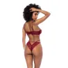 Wavy Lace Underwire Top and Thong Set