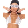 Lace Triangle Halter Set with Blindfold and G-String