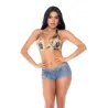 Bohemian Print Halter Top and Booty Short Set