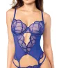 Mesh and Lace Underwire Bustier with Lace-Up Back and G-String Set