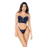 Floral Velvet Underwire Bustier with Lace-Up Back and Adjustable Panty Set