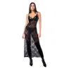 Lace Maxi Gown with Panty and Garter Belt Set