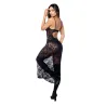 Lace Maxi Gown with Panty and Garter Belt Set