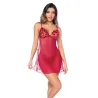 Metallic Embroidered Babydoll with Sheer Mesh Skirt