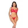 Lace Bralette and G-String Set with Tie Straps