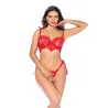 Lace Bralette and G-String Set with Tie Straps