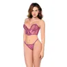 Mesh Bustier and G-String Set with Adjustable Sides
