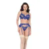 Eyelash Lace Underwire Top with Panty and Garter Set