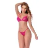 Sheer Lace Bralette, Thong and Garter Belt 3-Piece Set