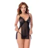Sheer Babydoll with Leopard Lace and Thong Set