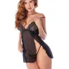 Sheer Babydoll with Leopard Lace and Thong Set
