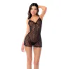 Sheer Lace Babydoll with Strappy Open Back and Thong