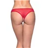 Crotchless Thong with Pearl Strand and Lace Front