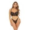 Cheyanne Eyelash Lace and Mesh Underwire Bra with G-String
