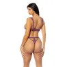 Lace and Mesh Underwire Bra with Thong Set