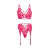 Aphrodite Lace Keyhole Bralette Set with Garters and G-String