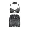 Perla Lace Three-Piece Set with Pearl Choker