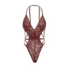 Lina Lace Halter Teddy with Ring Detail