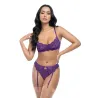 Margo Lace and Mesh Underwire Bra with Gartered Panty Set