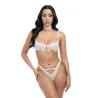 Pearla Lace Underwire Bra and Open Back Panty with Collar Set