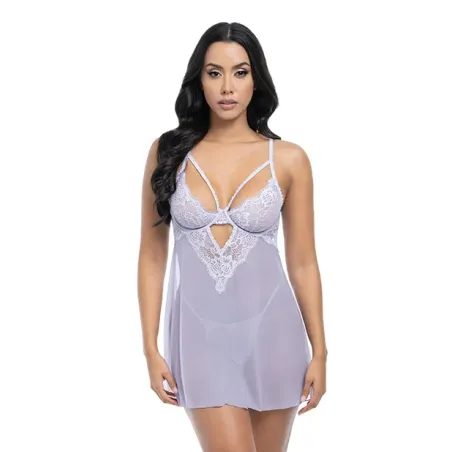 Elsie Lace and Mesh Underwire Babydoll with G-String