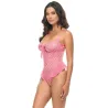 Aubrielle Diamond Mesh Underwire Teddy with Open Cups