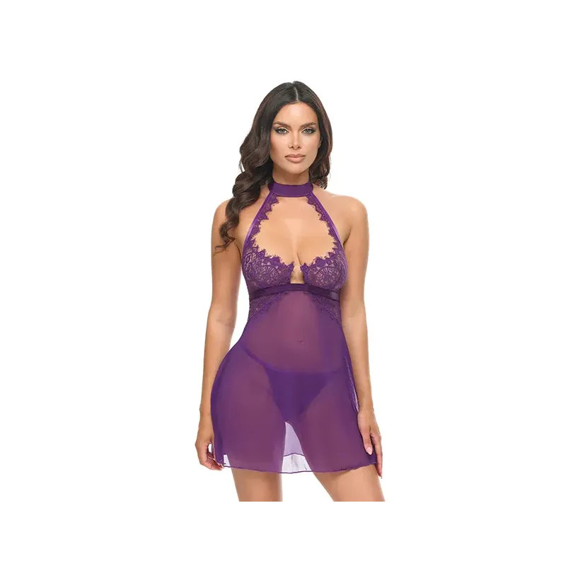 Kennedy Lace and Mesh Babydoll with G-String