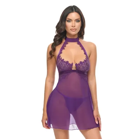 Kennedy Lace and Mesh Babydoll with G-String