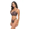 Adela Embroidered Floral Bustier with G-String Set