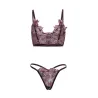 Adela Embroidered Floral Bustier with G-String Set