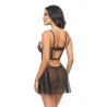 Adela Embroidered Lace Babydoll with G-String Set