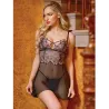 Adela Embroidered Lace Babydoll with G-String Set