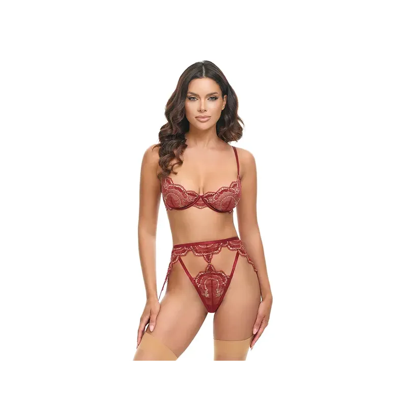 Arielle Lace Unlined Underwire Set with Ring Detail