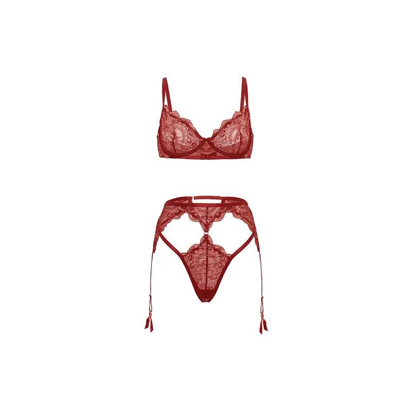 Arielle Lace Unlined Underwire Set with Ring Detail
