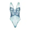 Emilia Floral Embroidered Plunge Teddy