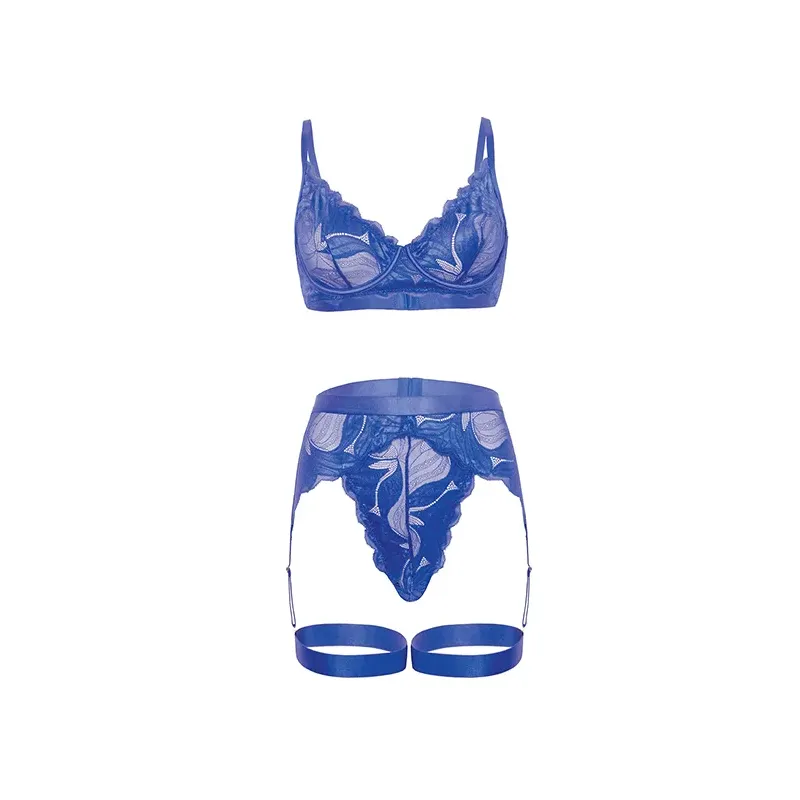 Delphi Lace Two-Piece Set with Attached Garter