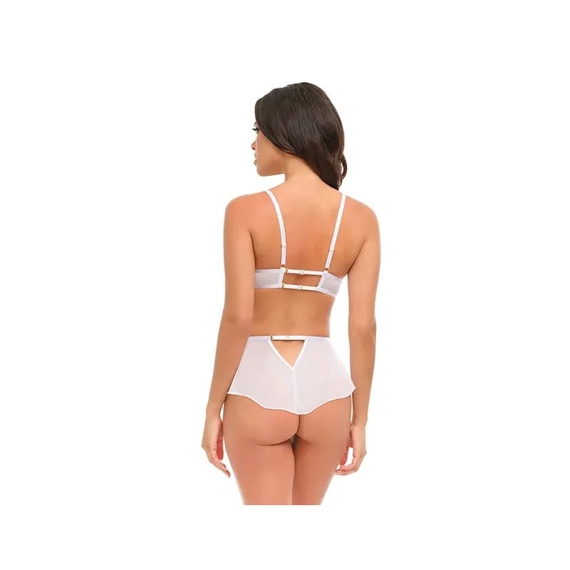 Elena Floral Embroidered Bra and Skirted G-String Set