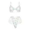 Elena Floral Embroidered Bra and Skirted G-String Set