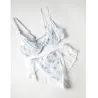 Elena Floral Embroidered Bra and Skirted G-String Set